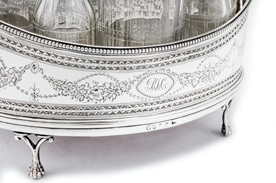 Lot 565 - A George III sterling silver eight-bottle cruet, London 1786 by William Abdy (reg. 24th June 1763, d.1790)