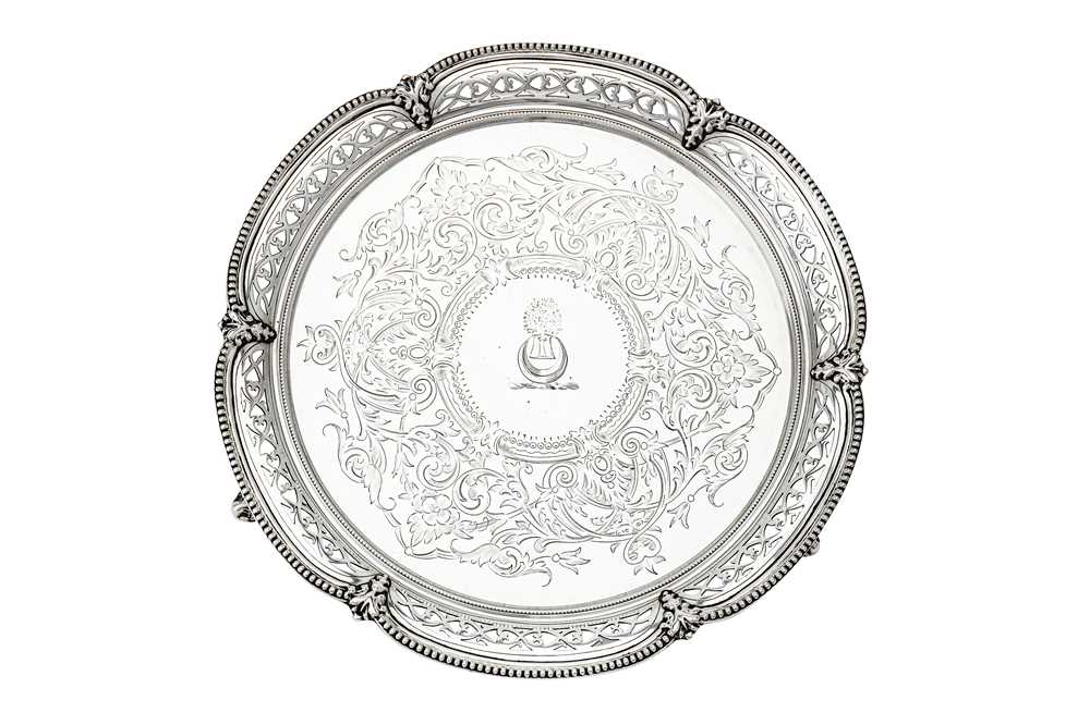 Lot 490 - A Victorian sterling silver small salver or waiter, London 1869 by Henry Wilkinson & Co