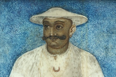 Lot 315 - λ A PORTRAIT ON IVORY OF CHIKKA VIRA RAJENDRA, THE LAST RULER OF COORG (R. 1820 - 1834)