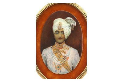 Lot 314 - λTHREE INDIAN IVORY MINIATURES WITH MALE PORTRAITS