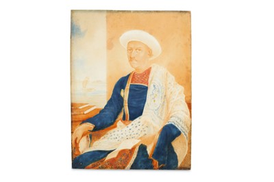 Lot 314 - λTHREE INDIAN IVORY MINIATURES WITH MALE PORTRAITS