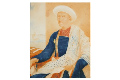 Lot 314 - λTHREE INDIAN IVORY MINIATURES WITH MALE PORTRAITS