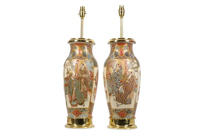 Lot 77 - A PAIR OF MEIJI PERIOD SATSUMA POTTERY VASES...