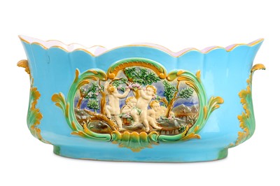 Lot 157 - A LATE 19TH / EARLY 20TH CENTURY MAJOLICA WINE...