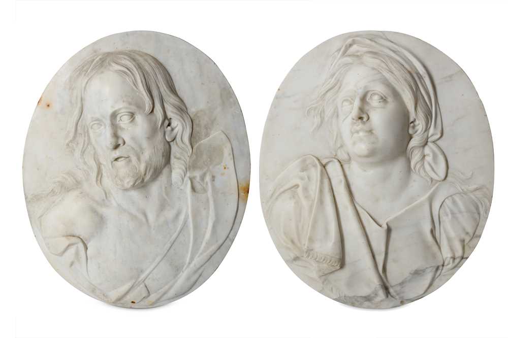 Lot 9 - A PAIR OF ITALIAN 18TH CENTURY MARBLE RELIEFS...