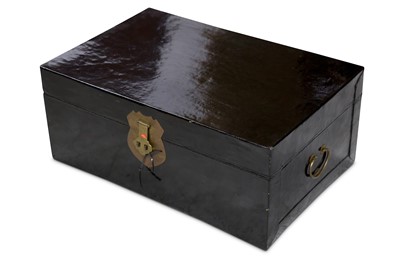 Lot 834a - Five Chinese rectangular black lacquered...