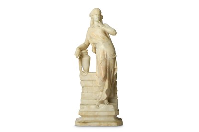 Lot 184 - A LATE 19TH / EARLY 20TH CENTURY ALABASTER...