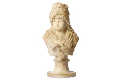 Lot 159 - A LATE 19TH CENTURY ITALIAN ALABASTER BUST OF...