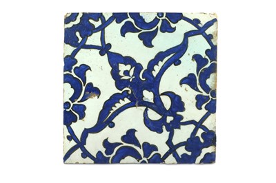Lot 108 - A BLUE AND WHITE 'DOME OF THE ROCK' POTTERY TILE