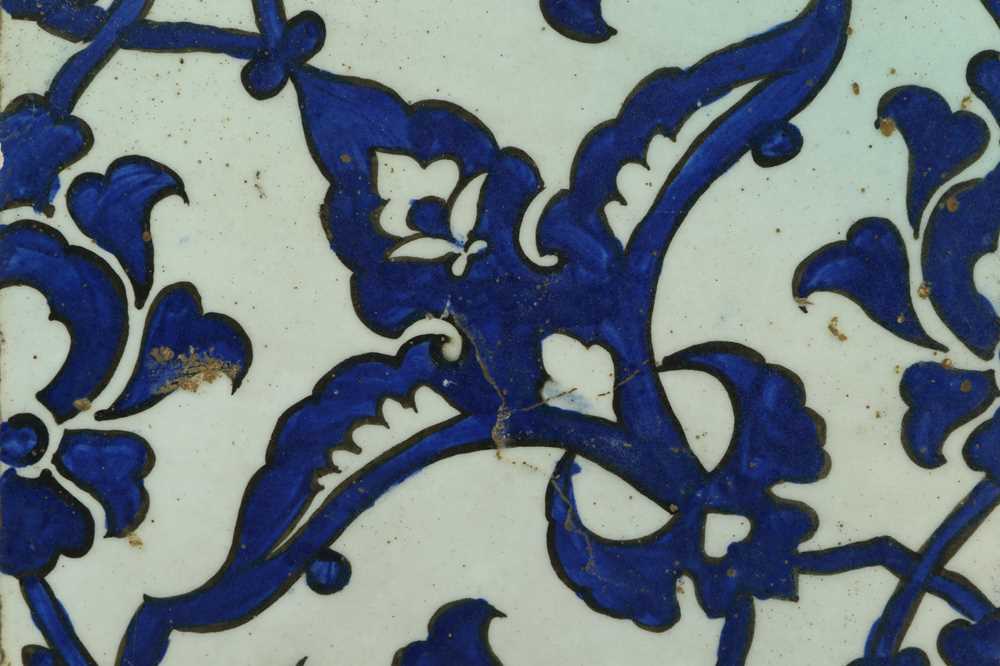 Lot 226 - A blue and white 'Dome Of The Rock' pottery tile