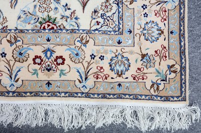 Lot 30 - AN EXTREMEY FINE PART SILK NAIN RUG, CENTRAL...