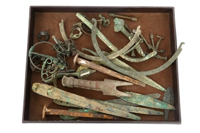 Lot 323 - A GROUP OF BRONZE IMPLEMENTS AND WEAPONS...