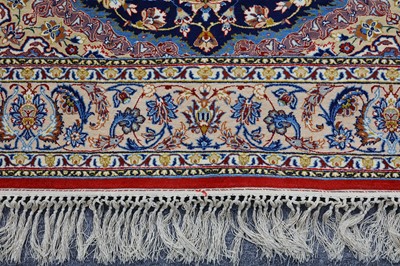 Lot 4 - AN EXTREMELY FINE PART SILK ISFAHAN RUG,...
