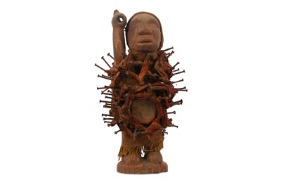 Lot 305 - WEST AFRICAN FETISH DOLL The wood figure is...