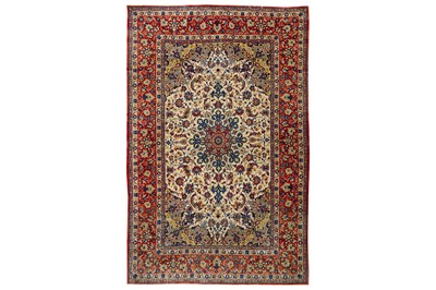 Lot 41 - AN EXTREMELY FINE PART SILK ISFAHAN RUG,...