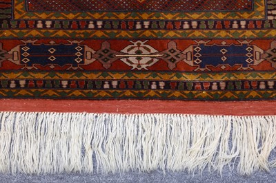 Lot 32 - AN EXTREMELY FINE MESHED RUG, NORTH-EAST...