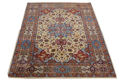 Lot 27 - AN EXTREMELY FINE PART SILK ISFAHAN RUG,...