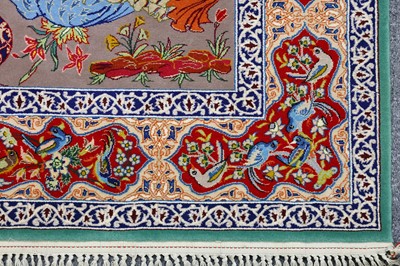 Lot 39 - AN EXTREMELY FINE PART SILK ISFAHAN RUG,...