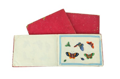 Lot 650 - THREE CHINESE PITH PAPER PAINTINGS ALBUMS....