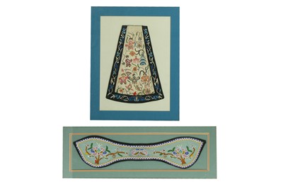 Lot 591 - TWO CHINESE FRAMED TEXTILES. Late Qing Dynasty....