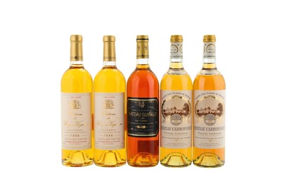 Lot 379 - A mixed Box of 3 bottles of Sauternes and 2 of...