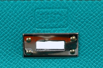 Lot 294 - Hermes Blue Paon Epsom Kelly Sellier 25