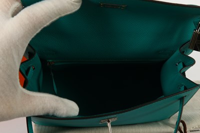 Lot 294 - Hermes Blue Paon Epsom Kelly Sellier 25