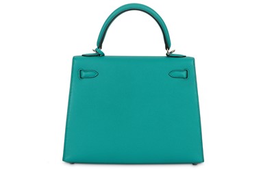 Lot 294 - Hermes Blue Paon Epsom Kelly Sellier 25