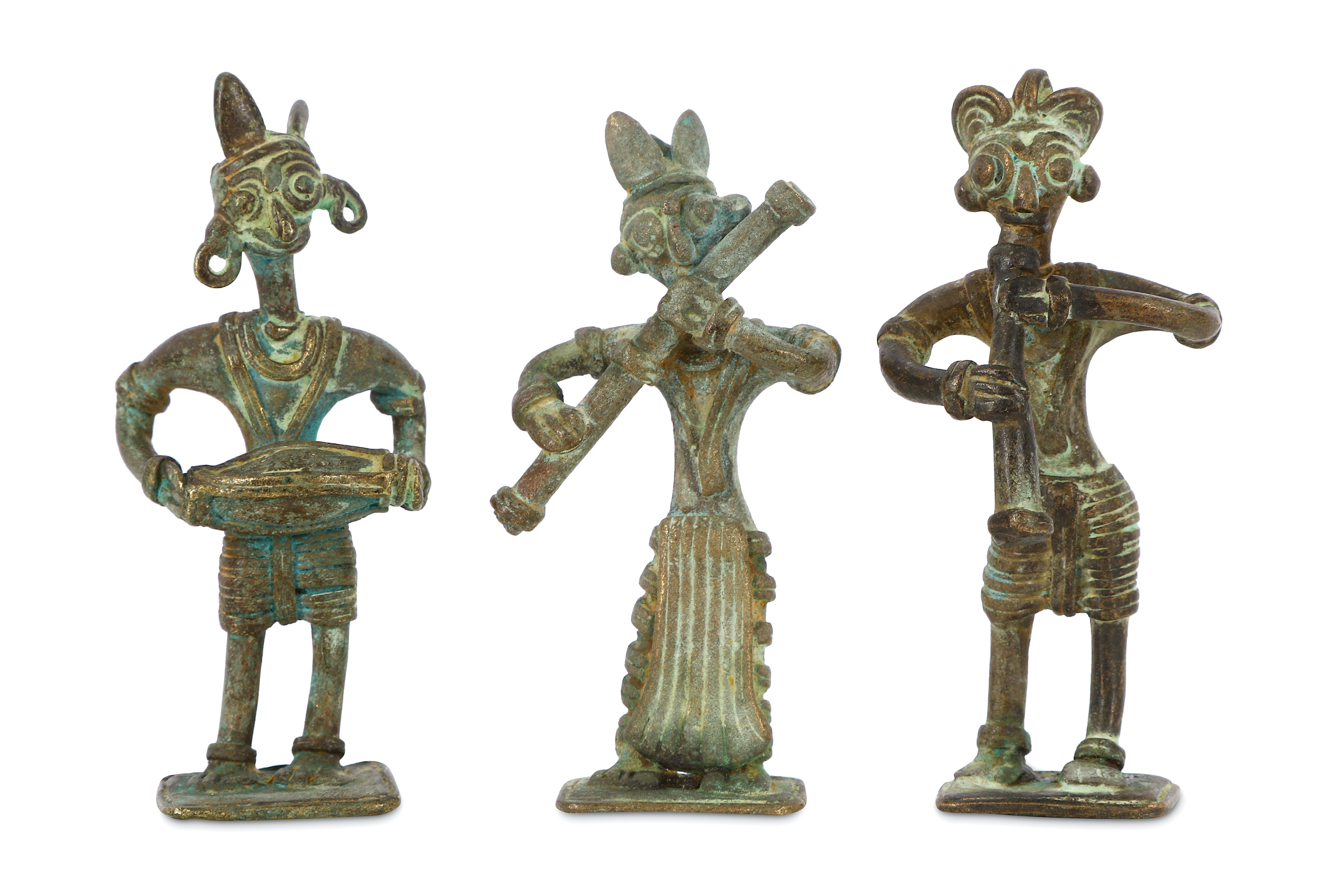 Lot 302 - THREE BRONZE DOGON FIGURES, MALI Three