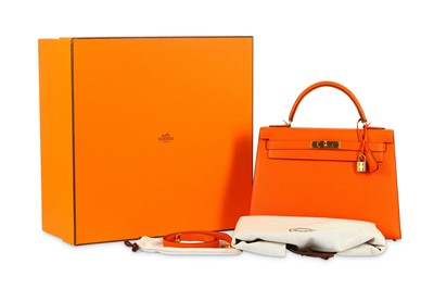 Lot 285 - Hermes Classic Orange Epsom Kelly Sellier 32