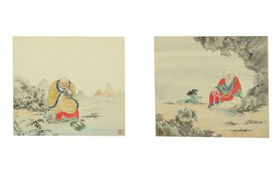 Lot 115 - TWO CHINESE PAINTINGS OF LUOHANS.