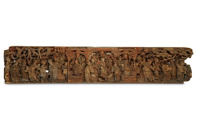 Lot 463 - A LARGE CHINESE FIGURATIVE WOOD PANEL. Qing...