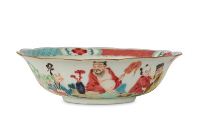 Lot 416 - A CHINESE FAMILLE ROSE 'EIGHT IMMORTALS' BOWL....