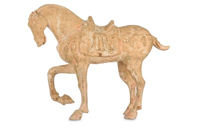Lot 313 - A LARGE CHINESE POTTERY MODEL OF A HORSE.
