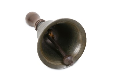 Lot 25 - A 19TH CENTURY BRONZE HAND BELL FROM THE 1837...