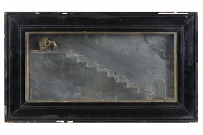 Lot 9 - TWO GOTHIC STYLE SLATE AND BONE DIORAMAS the...