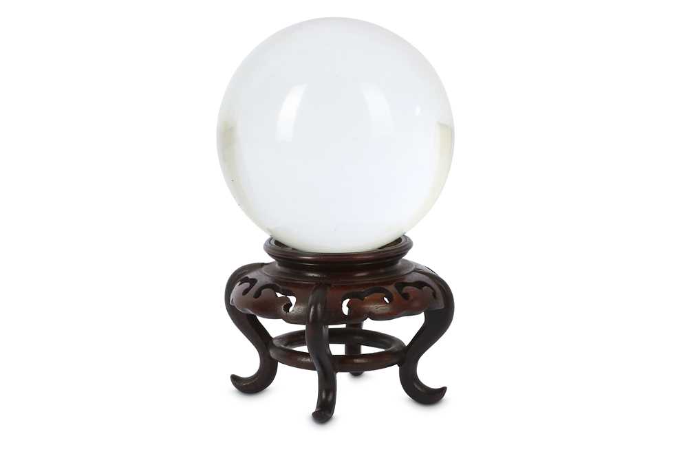 Lot 52 - A LATE QING DYNASTY CHINESE CRYSTAL BALL. With...