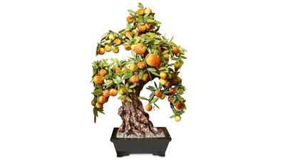 Lot 144A - A MASSIVE CHINESE HARDSTONE ‘PEACH TREE’...