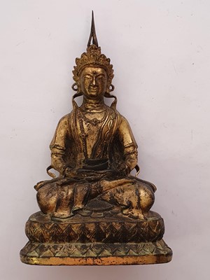 Lot 635 - A GILT-BRONZE FIGURE OF VAJRADHARA.