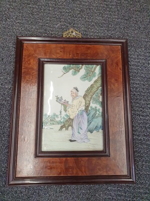 Lot 54 - A CHINESE FAMILLE ROSE PLAQUE.