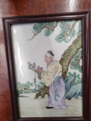 Lot 54 - A CHINESE FAMILLE ROSE PLAQUE.