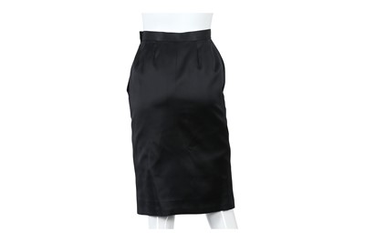 Lot 122 - Yves Saint Laurent Rive Gauche Black Silk Mix Skirt - size 36