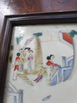 Lot 439 - A CHINESE FAMILLE ROSE PLAQUE.