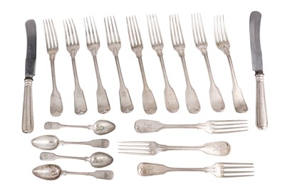 Lot 102 - A mixed group of continental silver flatware ...