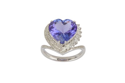 Lot 111 - A tanzanite and diamond dress ring The...