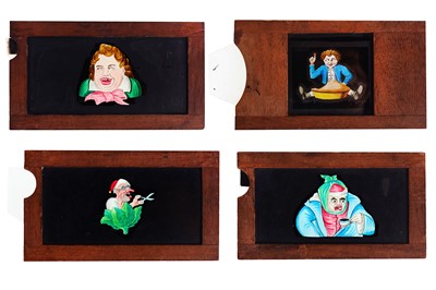Lot 340 - A GROUP OF FOUR HAND PAINTED MAHOGANY MAGIC...