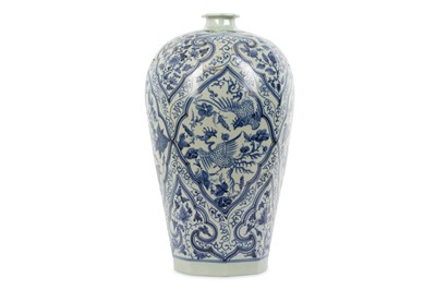 Lot 390 - A CHINESE BLUE AND WHITE HEXAGONAL ‘PHOENIX’...