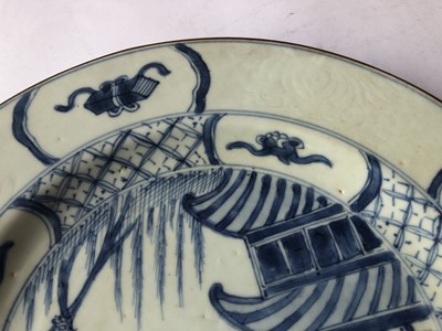 Lot 434 - A PAIR OF CHINESE BLUE AND WHITE 'RABBIT' DISHES.