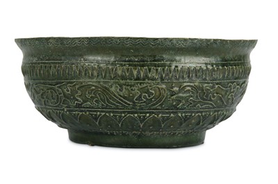 Lot 325 - A CHINESE GREEN-GLAZED POTTERY BOWL. Han...