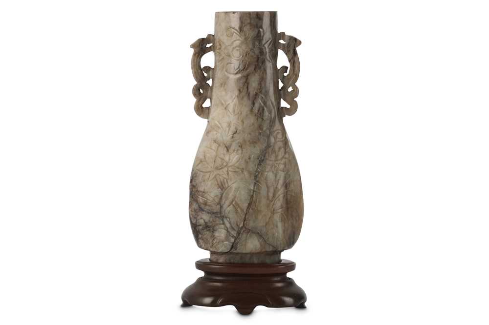 Lot 507 - A CHINESE GREY JADE ARCHAISTIC VASE.
